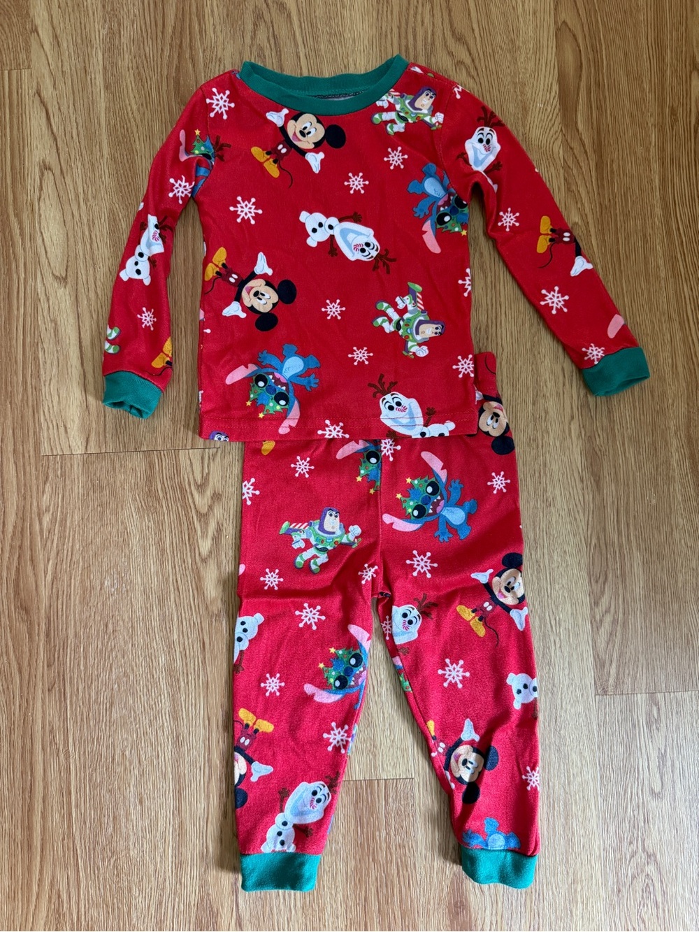 Disney Christmas Pajamas Toddler 2T Mickey Holiday PJ Set